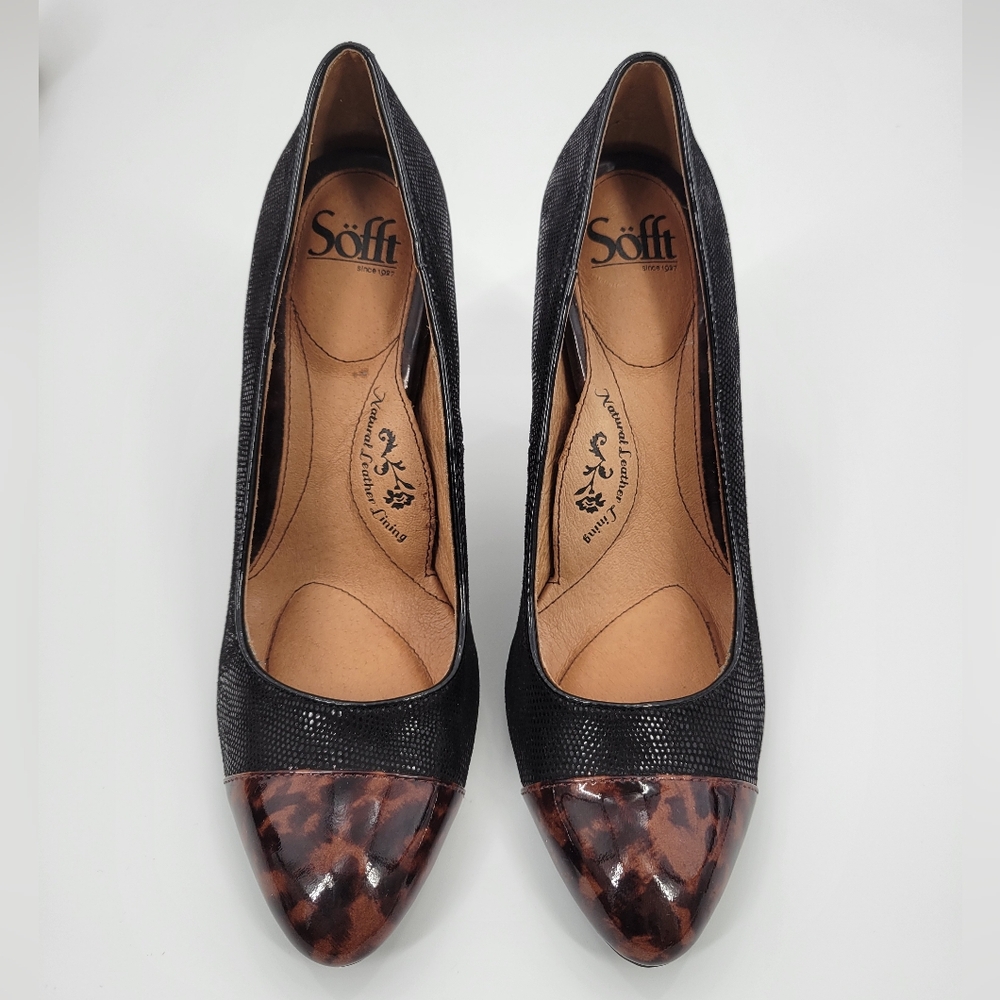 Sofft Leather Animal Print Heels 8.5